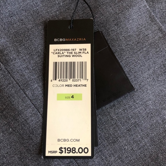 BCBG Suiting Wool Charcoal Pants - Picture 2 of 4